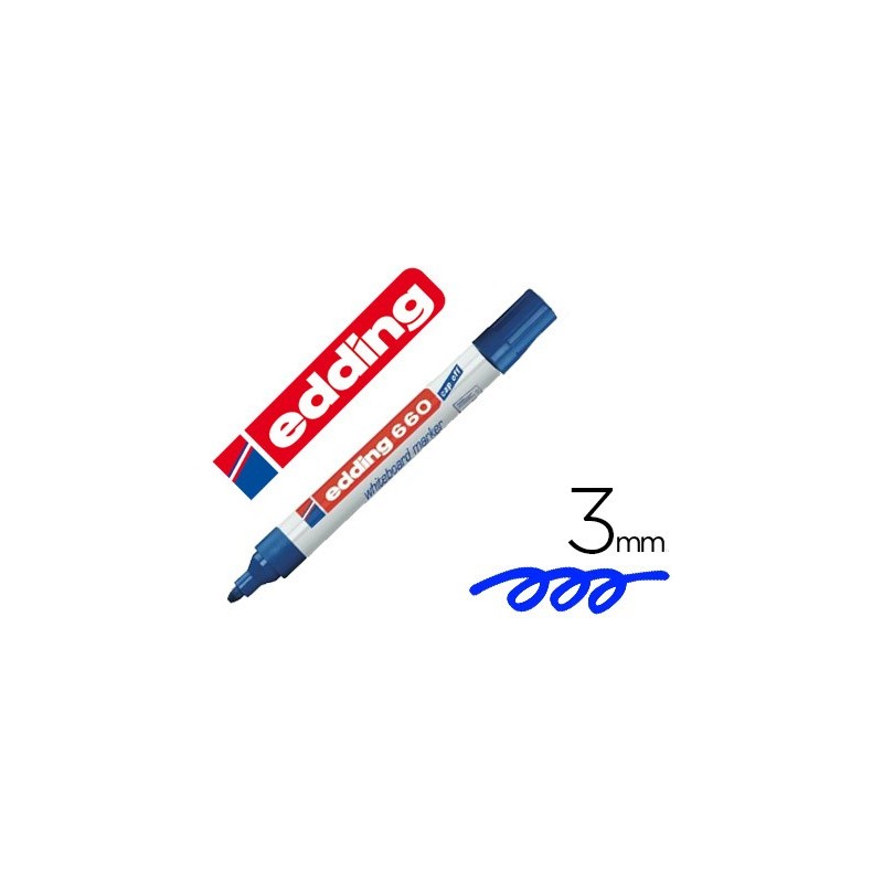 ROTULADOR EDDING PARA PIZARRA BLANCA 660 COLOR AZUL PUNTA REDONDA 1,5-3 MM RECARGABLE