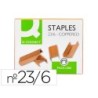 GRAPAS Q-CONNECT N  23/6 COBREADAS CAJA DE 1000 UNIDADES
