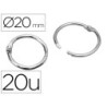 ANILLAS BISAGRA LIDERPAPEL NIQUELADAS N.1 DIAMETRO 20 MM CAJA DE 20 UNIDADES