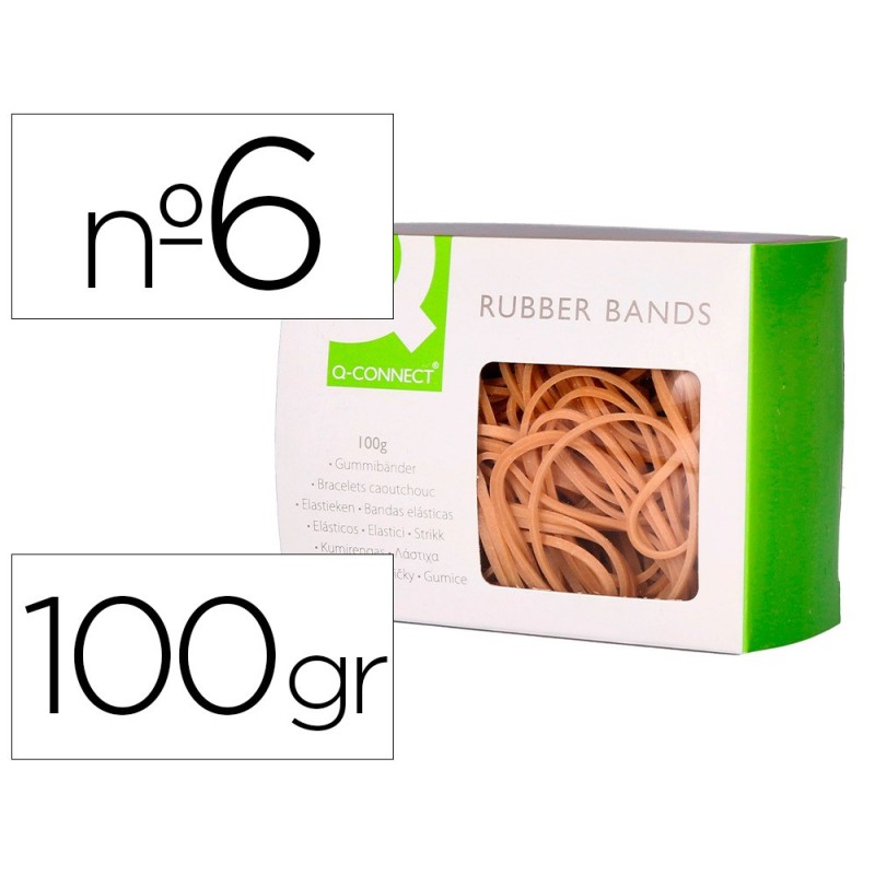 GOMILLAS ELASTICAS Q-CONNECT 100 GR NUMERO 6 60 X 2 MM