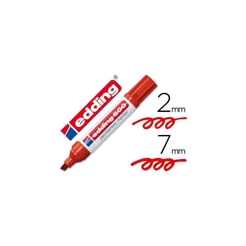 ROTULADOR EDDING MARCADOR PERMANENTE 500 ROJO -PUNTA BISELADA 7 MM