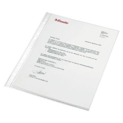 Funda porta documentos Esselte - Multitaladro - PP - 80 m - Cristal - Folio - Caja 100 ud