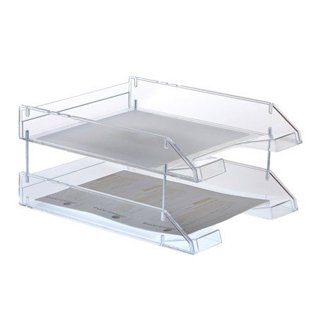 BANDEJA SOBREMESA ARCHIVO 2000 PLASTICO TRANSPARENTE CRISTAL 340X260X60 MM