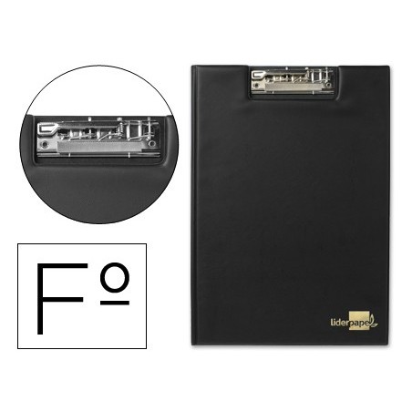 CARPETA LIDERPAPEL MINICLIP SUPERIOR FOLIO PLASTICO NEGRO