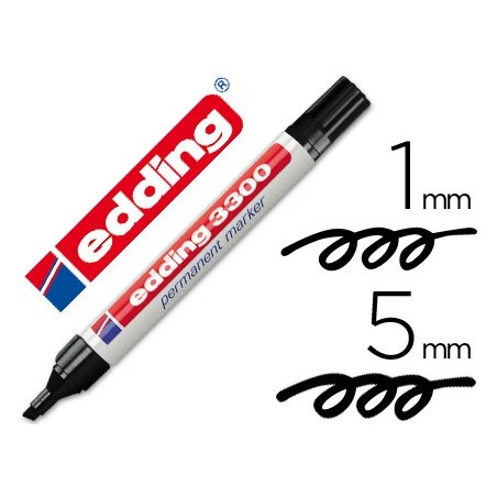 ROTULADOR EDDING MARCADOR 3300 N.1 NEGRO - PUNTA BISELADA RECARGABLE