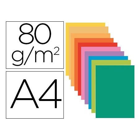 SUBCARPETA PAPEL EXACOMPTA DIN A4 COLORES SURTIDOS 80 GR (PACK INDIVISIBLE 100 UDS)