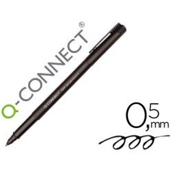 ROTULADOR Q-CONNECT RETROPROYECCION PUNTA FIBRA SUPER FINA REDONDA 0.5 MM PERMANENTE NEGRO