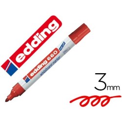 ROTULADOR EDDING PARA PIZARRA BLANCA 660 COLOR ROJO PUNTA REDONDA 1,5-3 MM