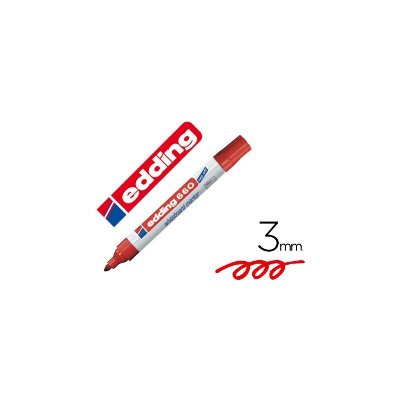ROTULADOR EDDING PARA PIZARRA BLANCA 660 COLOR ROJO PUNTA REDONDA 1,5-3 MM