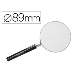 LUPA Q-CONNECT CRISTAL ARO METALICO MANGO PLASTICO NEGRO 90MM