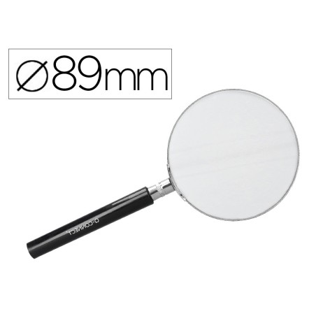 LUPA Q-CONNECT CRISTAL ARO METALICO MANGO PLASTICO NEGRO 90MM