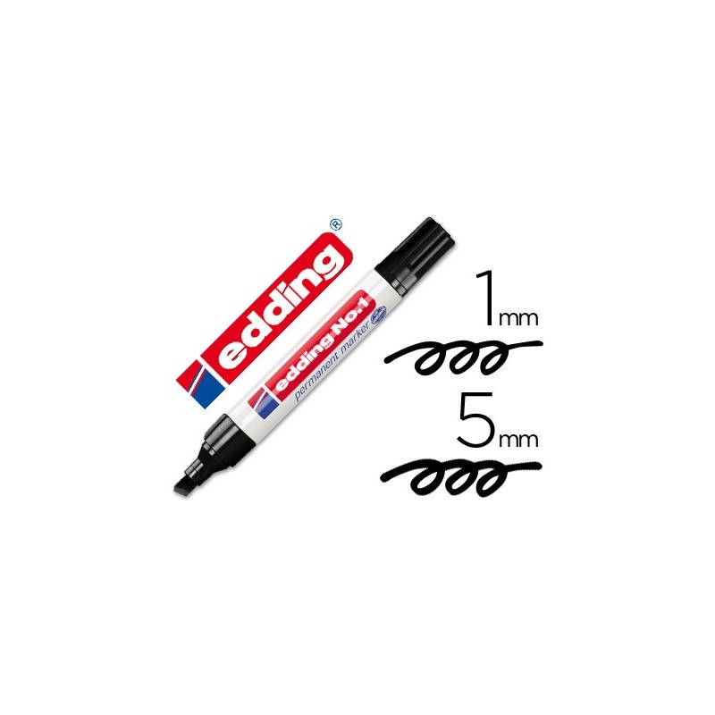 ROTULADOR EDDING MARCADOR PERMANENTE 1 NEGRO -PUNTA BISELADA 5 MM