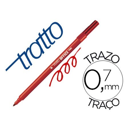 ROTULADOR TRATTO OFFICE FINE PUNTA DE FIBRA TRAZO 0,7 MM ROJO