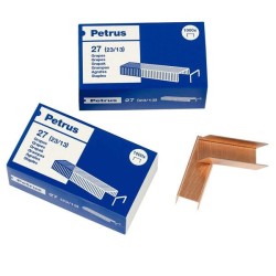 Grapas Petrus 27 - Cobreadas - 100 hojas - Caja 1000 grapas