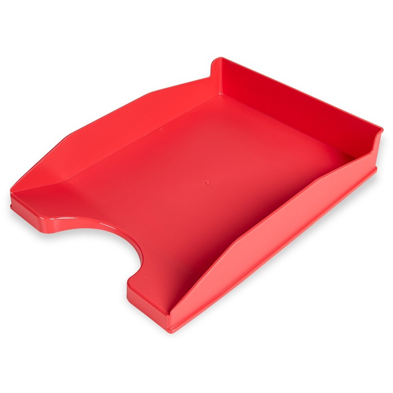 BANDEJA SOBREMESA PLASTICO Q-CONNECT ROJO OPACO 240X70X340 MM (PACK INDIVISIBLE 6 UDS)
