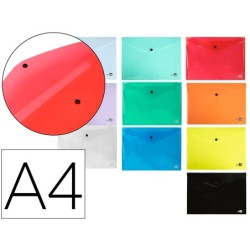 CARPETA LIDERPAPEL DOSSIER BROCHE TRANSPARENTE DIN A4 COLORES SURTIDOS PAQUETE DE 5 RETRACTILADO