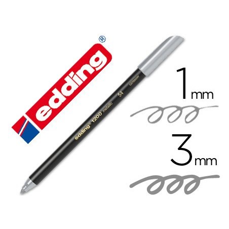 ROTULADOR EDDING PUNTA FIBRA 1200 PLATA N. 54 -PUNTA REDONDA 1-3 MM