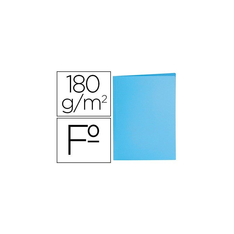 SUBCARPETA LIDERPAPEL FOLIO AZUL PASTEL 180G/M2 (PACK INDIVISIBLE 50 UDS)