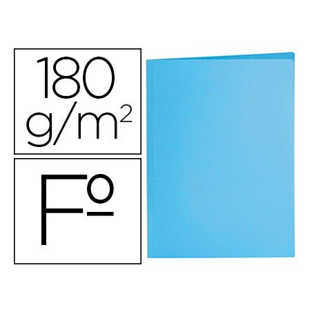SUBCARPETA LIDERPAPEL FOLIO AZUL PASTEL 180G/M2 (PACK INDIVISIBLE 50 UDS)