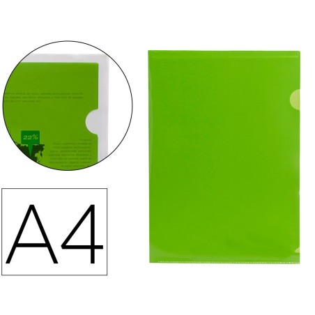 CARPETA LIDERPAPEL DOSSIER UÑERO 44003 POLIPROPILENO DIN A4 VERDE 20 HOJAS