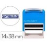 SELLO ENTINTADO AUTOMATICO Q-CONNECT CONTABILIZADO ALMOHADILLA 14X38 MM COLOR AZUL