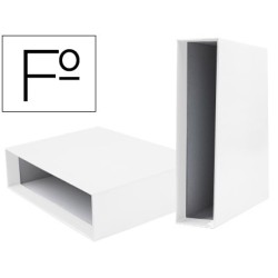 CAJA ARCHIVADOR LIDERPAPEL DE PALANCA CARTON FOLIO DOCUMENTA LOMO 82MM COLOR BLANCA