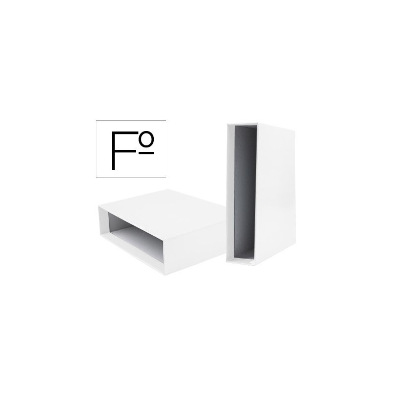 CAJA ARCHIVADOR LIDERPAPEL DE PALANCA CARTON FOLIO DOCUMENTA LOMO 82MM COLOR BLANCA