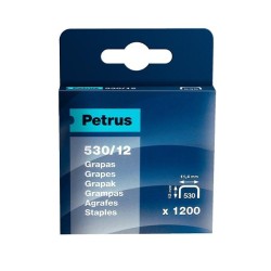 Grapas Petrus 530/12 - Cobreadas - 70 hojas - Caja 1200 grapas