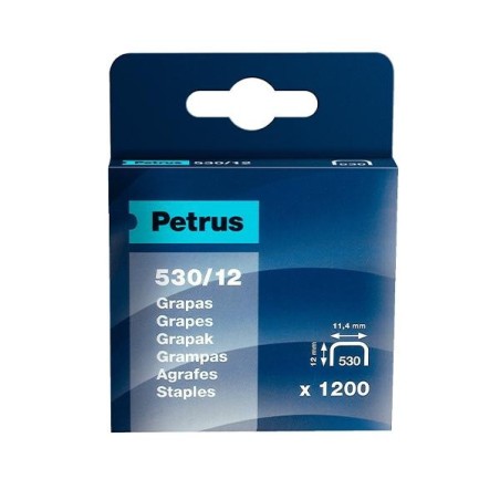 Grapas Petrus 530/12 - Cobreadas - 70 hojas - Caja 1200 grapas