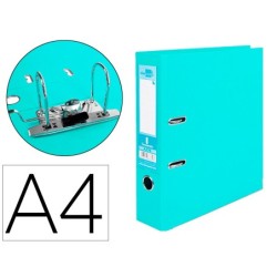 ARCHIVADOR DE PALANCA LIDERPAPEL A4 DOCUMENTA FORRADO PVC CON RADO LOMO 75 MM VERDE CLARO COMPRESOR