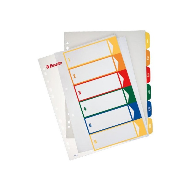 Índices imprimibles Esselte - PP - 300 m - 245 x 305 mm - 6 posiciones Índices imprimibles Esselte - PP - 300 m - 245 x 305 mm - 6 posiciones