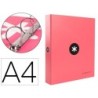 CARPETA 4 ANILLAS 40 MM MIXTAS LIDERPAPEL ANTARTIK A4 FORRADA COLOR CORAL