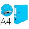 ARCHIVADOR DE PALANCA LIDERPAPEL A4 DOCUMENTA FORRADO PVC CON RADO LOMO 75 MM CELESTE COMPRESOR METALICO
