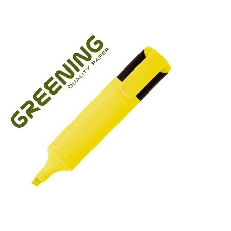 ROTULADOR GREENING FLUORESCENTE PUNTA BISELADA AMARILLO (PACK INDIVISIBLE 12 UDS)