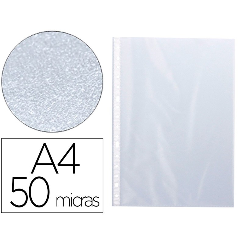 FUNDA MULTITALADRO Q-CONNECT DIN A4 50 MC PIEL DE NARANJA CAJA DE 100 UNIDADES