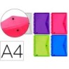 CARPETA LIDERPAPEL DOSSIER BROCHE 36669 POLIPROPILENO DIN A4 PACK DE 5 COL.SURTIDOS TRANSPARENTE MULTITALADRO