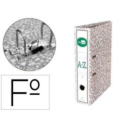 ARCHIVADOR DE PALANCA LIDERPAPEL FOLIO CLASSIC GREY CARTON ENTRECOLADO CON RADO LOMO 75MM GRIS COMPRESOR METALIC