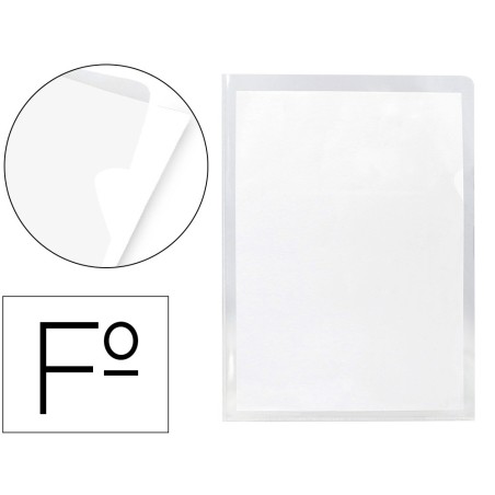 CARPETA DOSSIER UÑERO PLASTICO Q-CONNECT 180 MC FOLIO TRANSPARENTE
