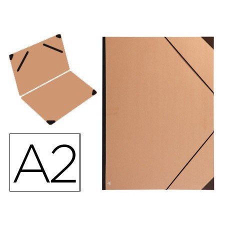 CARPETA PLANOS CLAIREFONTAINE DIN A2 CON GOMAS KRAFT MARRON VERJURADO