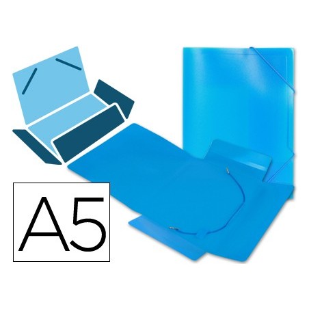 CARPETA LIDERPAPEL GOMAS SOLAPAS 34972 POLIPROPILENO DIN A5 AZUL