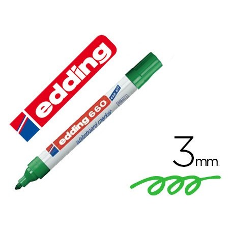 ROTULADOR EDDING PARA PIZARRA BLANCA 660 COLOR VERDE PUNTA REDONDA 1,5-3 MM