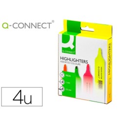 ROTULADOR Q-CONNECT FLUORESCENTE SURTIDO -BOLSA DE 4 ROTULADORES