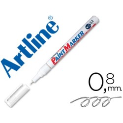 ROTULADOR ARTLINE MARCADOR PERMANENTE EK-444 XF BLANCO -PUNTA REDONDA 0.8 MM -METAL CAUCHO Y PLASTICO