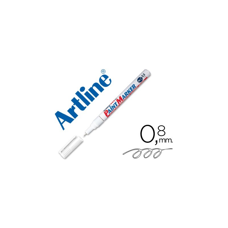ROTULADOR ARTLINE MARCADOR PERMANENTE EK-444 XF BLANCO -PUNTA REDONDA 0.8 MM -METAL CAUCHO Y PLASTICO