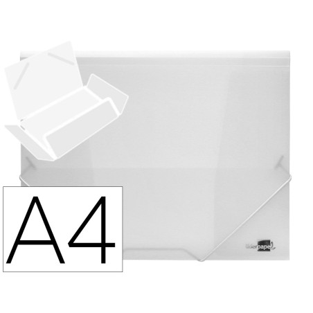 CARPETA LIDERPAPEL GOMAS SOLAPAS 34964 POLIPROPILENO DIN A4 TRANSPARENTE TRANSLUCIDO