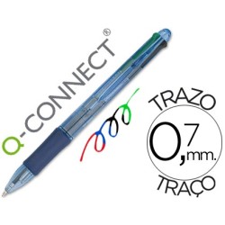 BOLIGRAFO Q-CONNECT 4 EN 1 TINTA 4 COLORES RETRACTIL -CON SUJECION DE CAUCHO