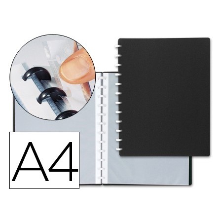 CARPETA LIDERPAPEL DIN A4 CON 20 FUNDAS INTERCAMBIABLES COLOR NEGRO