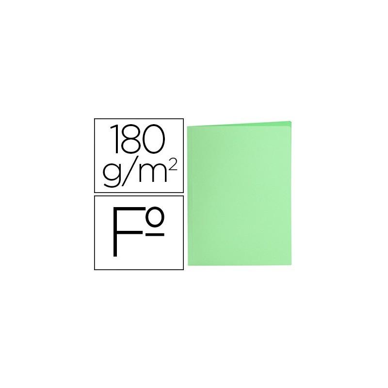 SUBCARPETA LIDERPAPEL FOLIO VERDE PASTEL 180G/M2 (PACK INDIVISIBLE 50 UDS)