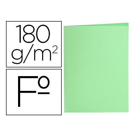 SUBCARPETA LIDERPAPEL FOLIO VERDE PASTEL 180G/M2 (PACK INDIVISIBLE 50 UDS)