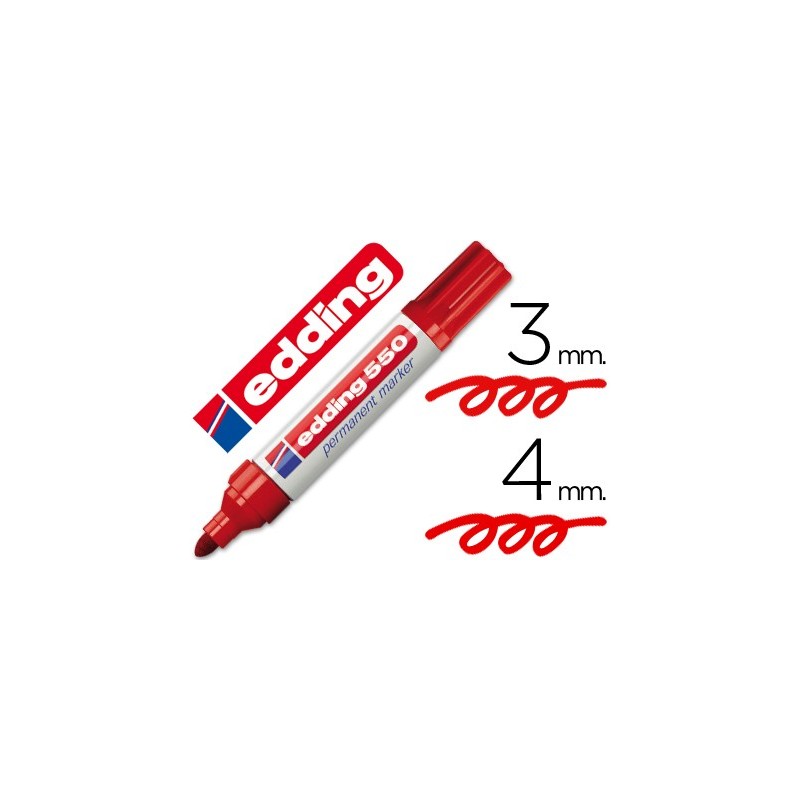 ROTULADOR EDDING PUNTA FIBRA PERMANENTE 550 ROJO N.2 -PUNTA REDONDA RECARGABLE